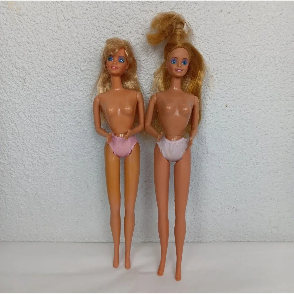 Barbie Super Hair 1986 Doll Super Star 80s Big Hair Blue Eyeshadow Pink Dress